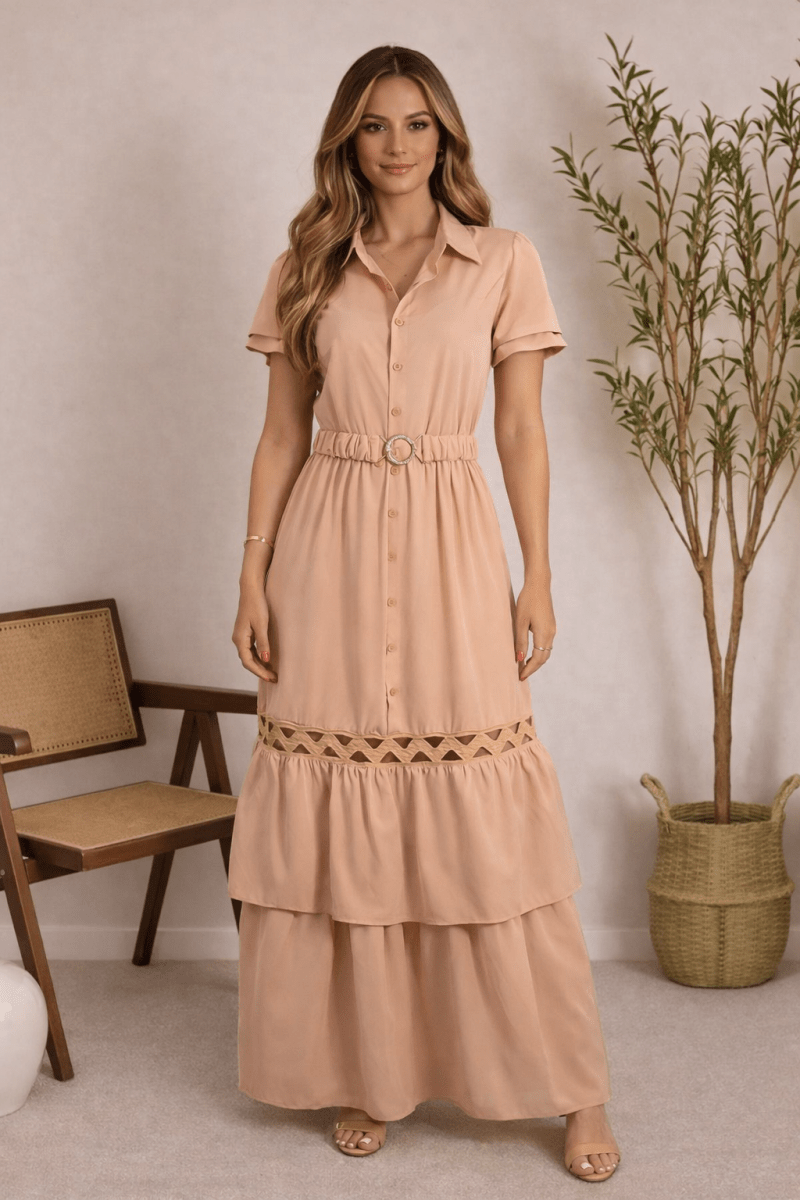 Vestido rojo corte A - VE1243-ROS
