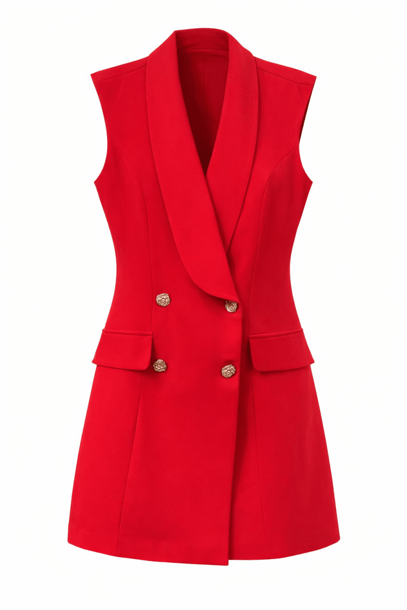 Vestido Rojo sin manga - VE1605-ROS