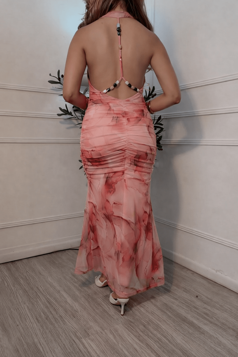 Vestido Rosa Estampado - VE3069-RSS
